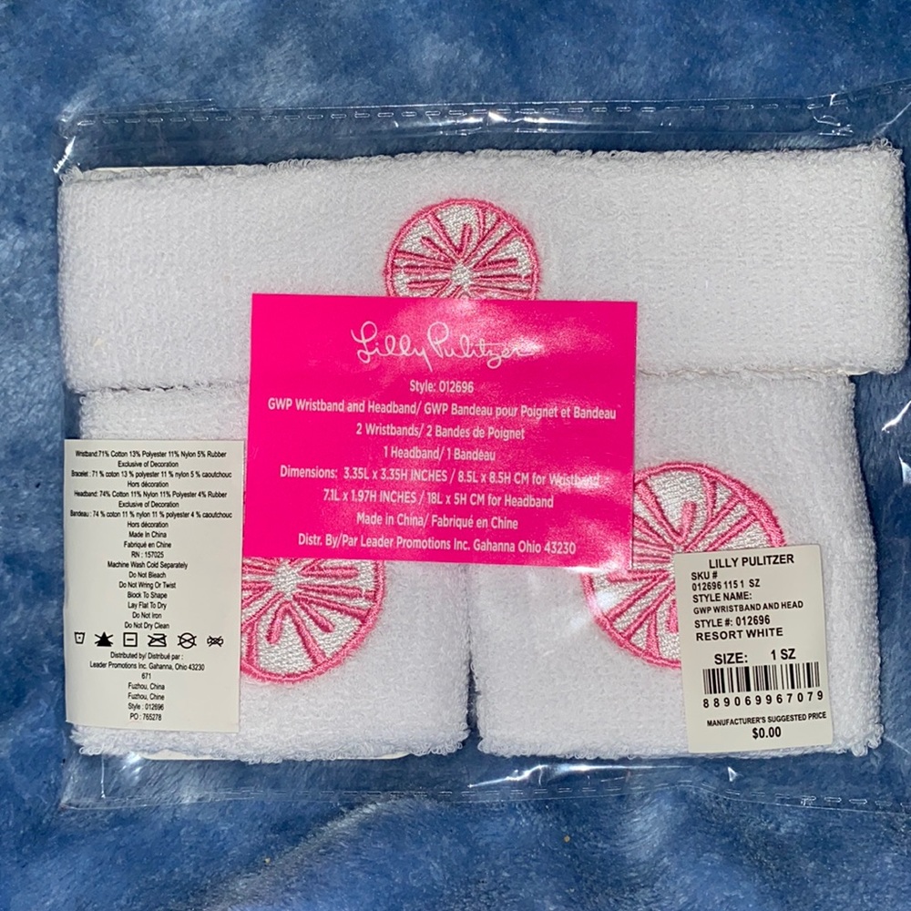 NWT Lilly Pulitzer headband and wristbands